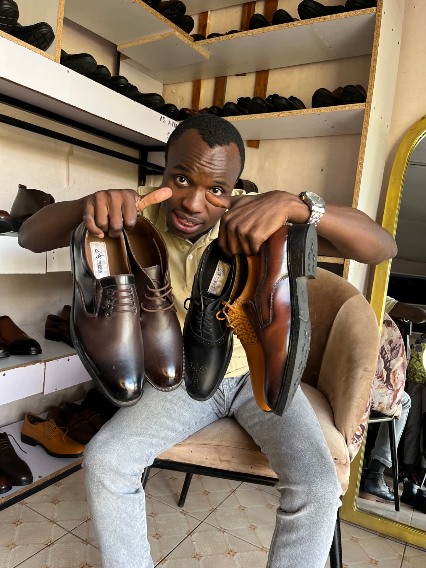 Step Out stage of the Fiti Soles shoe-making process