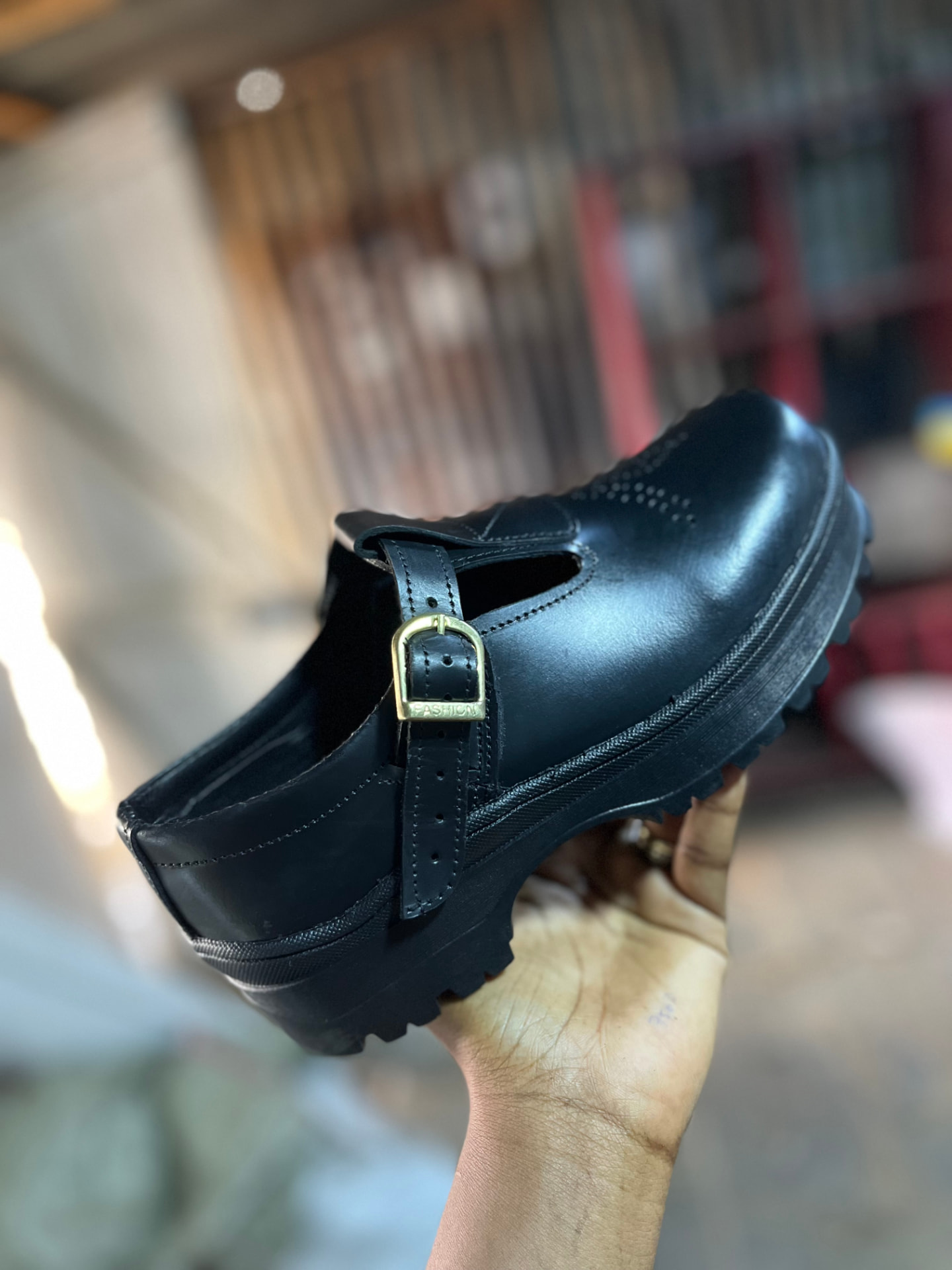 Girls Buckle School Shoe detail view 1