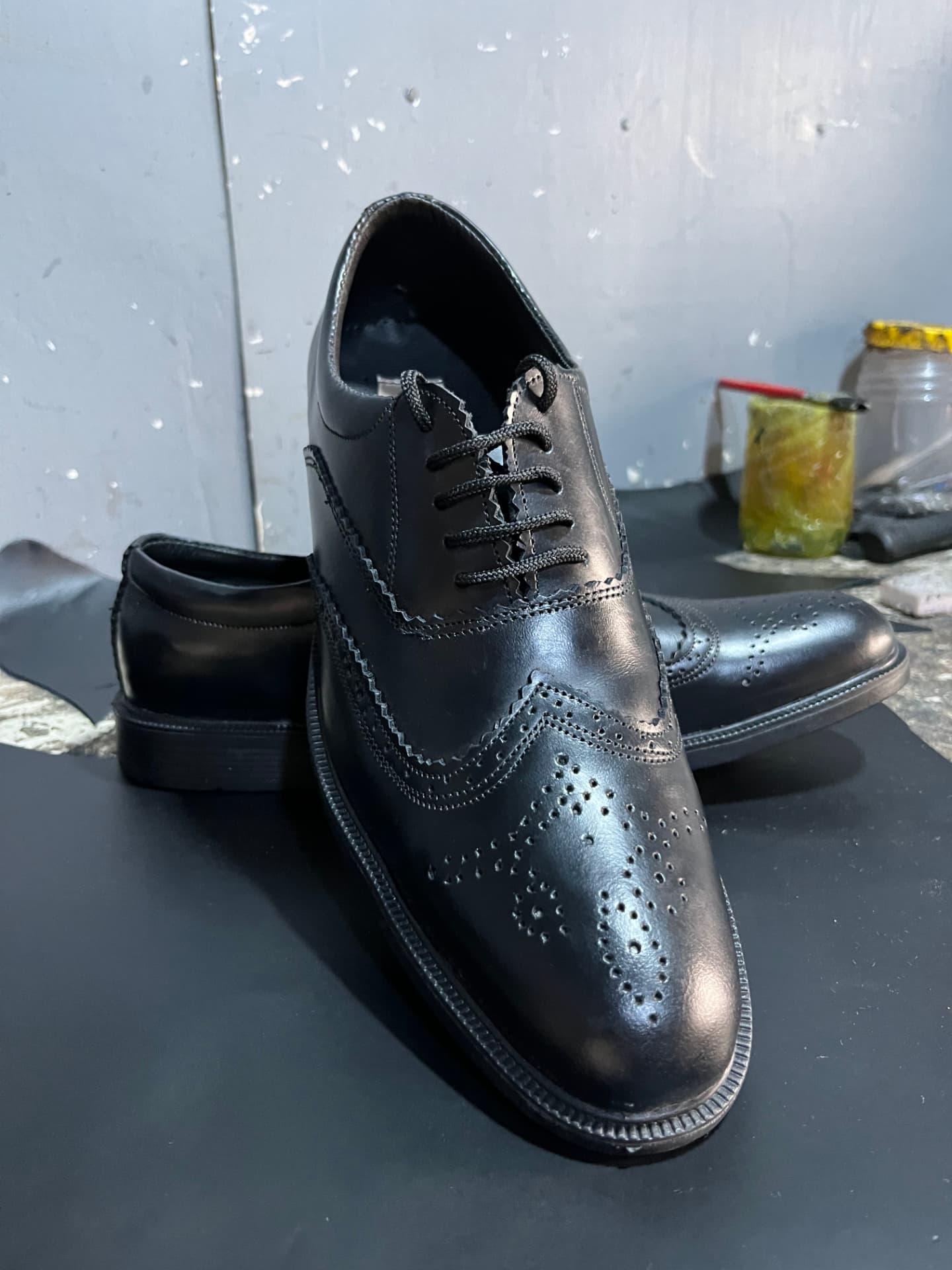 Black Wingtip Brogue — leather shoe by Fiti Soles